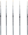 BRUSH Golden Taklon Mini Detail Brush Set Liner 20/0, Mini Liners 20/0, 10/0, Details 10/0, 5/0