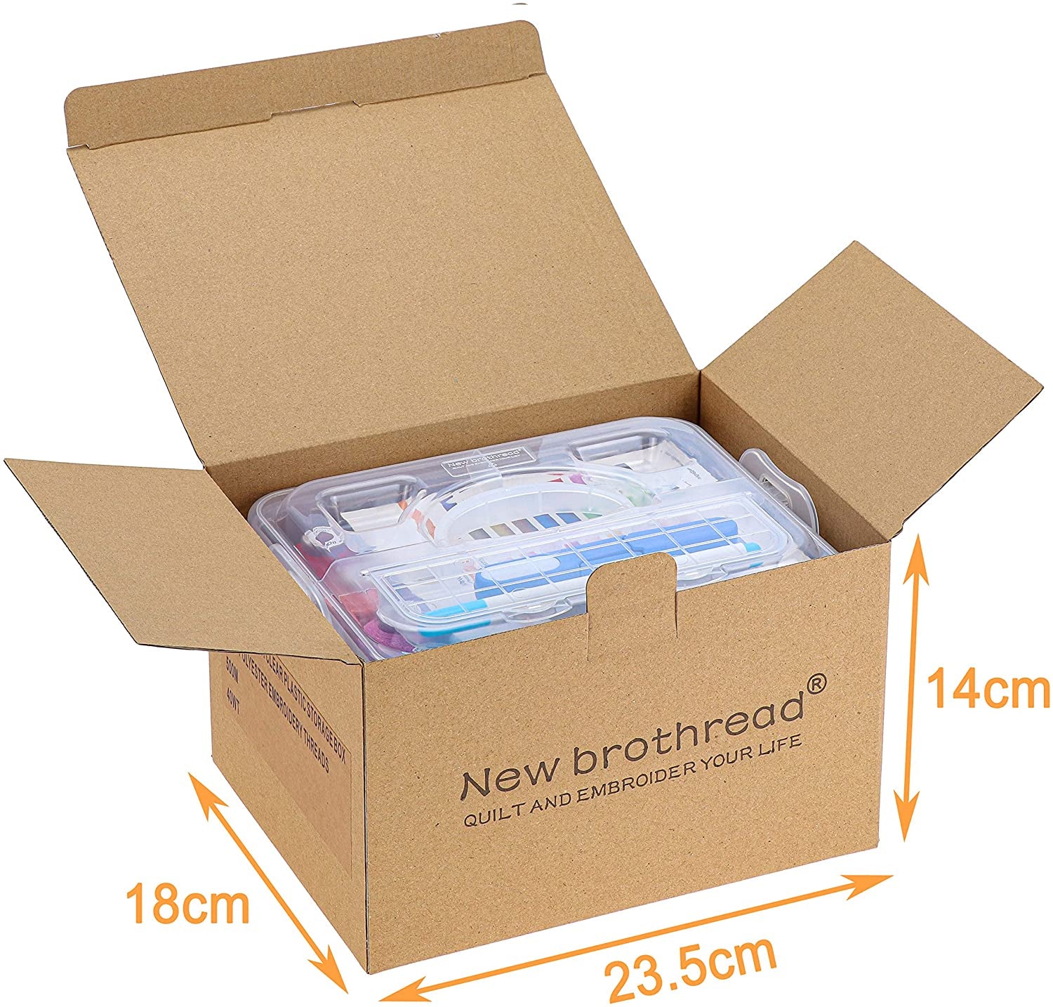 40 Brother Colors 500M Each Embroidery Machine Thread with Clear Plastic Storage Box for Embroidery Sewing Machine