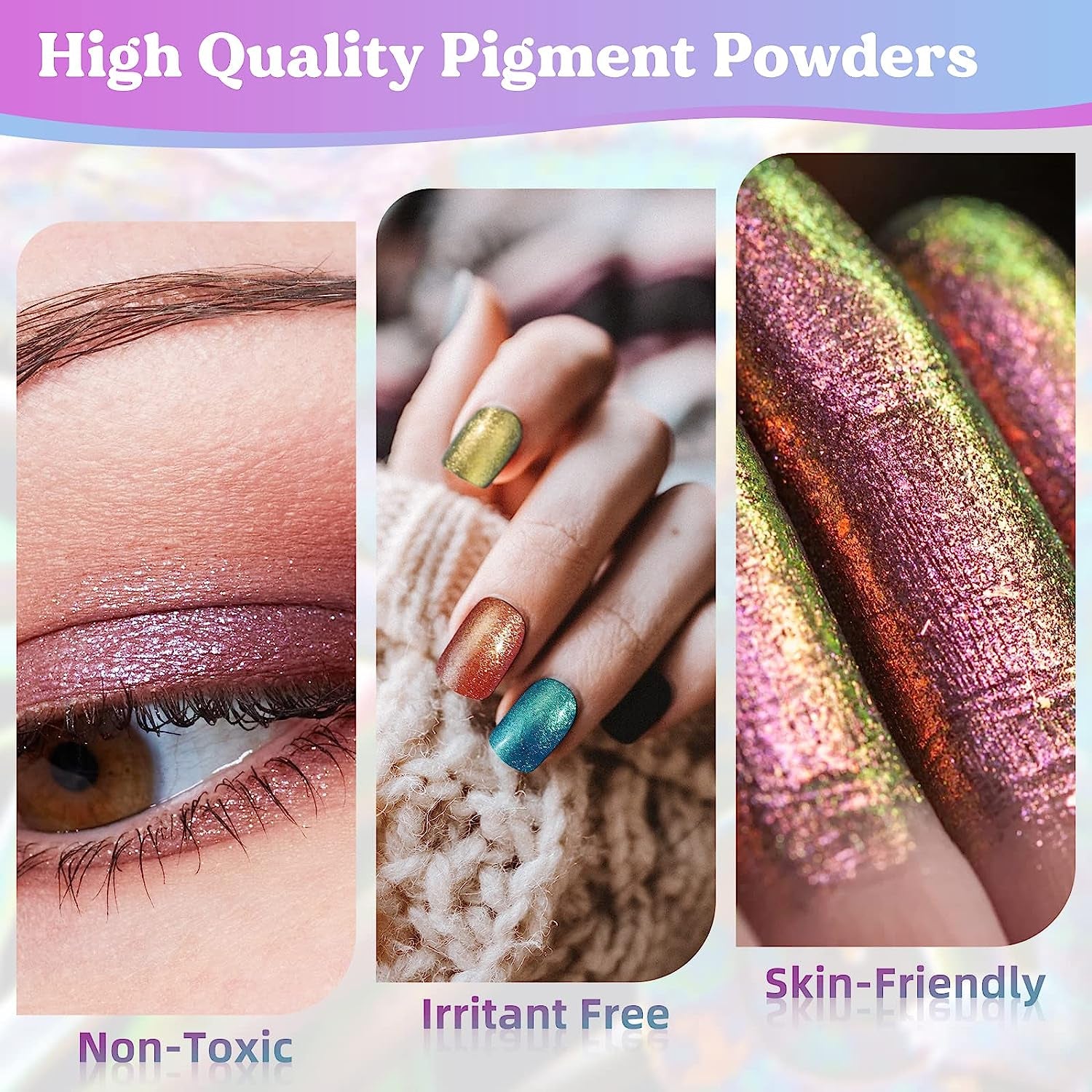Chameleon Mica Powder, 10 * 5G Color Shifting Mica for Epoxy Resin/Tumbler, Saturated Chrome Pigment for Oil Painting,Slime,Nails