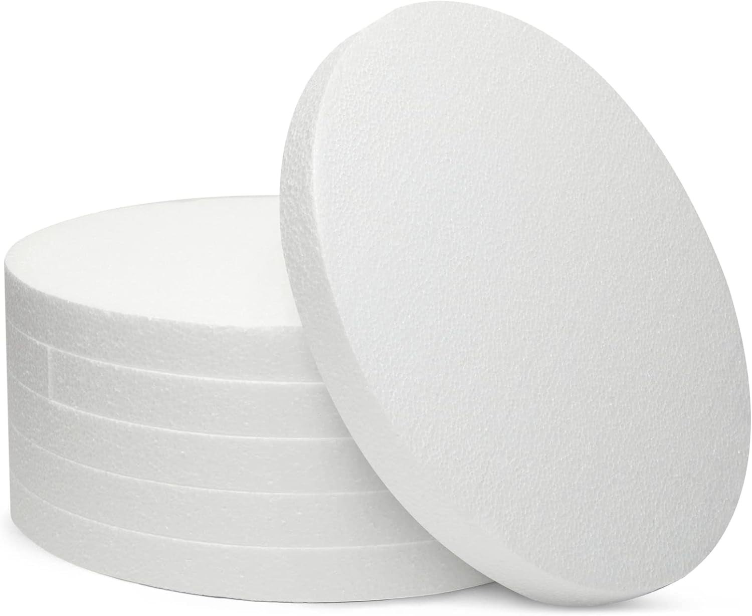 6 Pack 12X12-Inch round Foam Circles for Crafts, 1" Thick, for DIY Projects, Decorations (White)