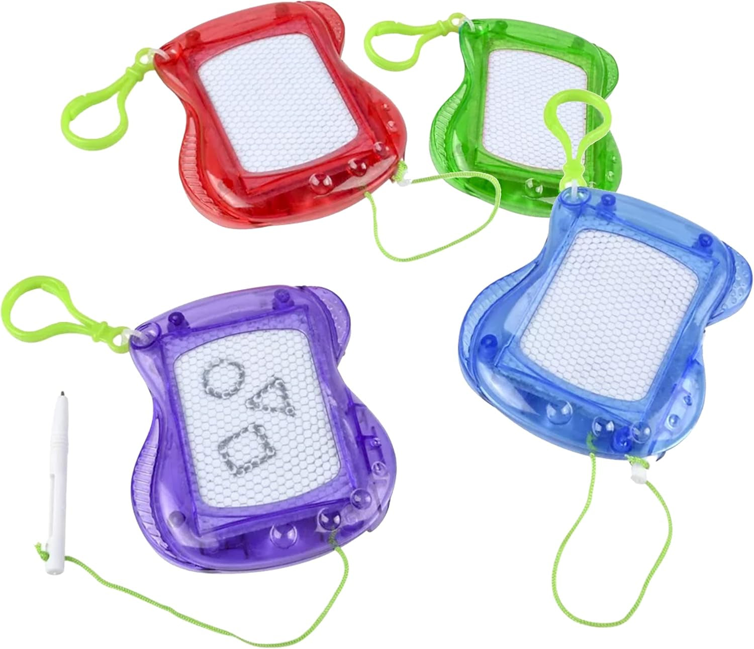 12 Mini Drawing Board for Kids (12 Pack) Bulk Backpack Keychain Clip Drawing Boards, Erasable Doodle Sketch and Writing Pad Stocking Stuffers for Boys &amp; Girls by