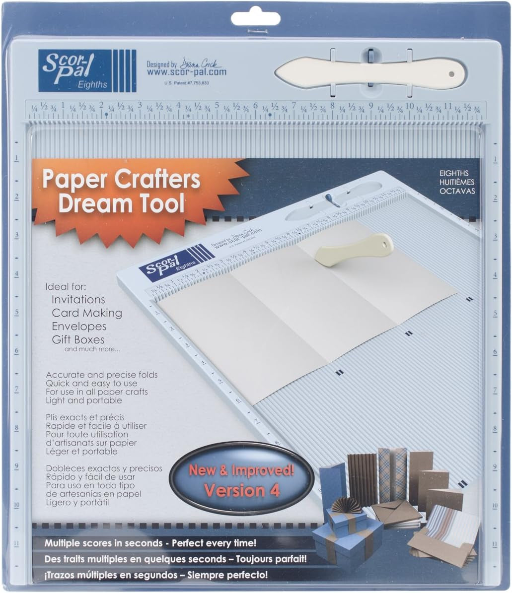 SP108 Eighths Measuring and Scoring Board, 12" by 12", 1/8" Space Grooves
