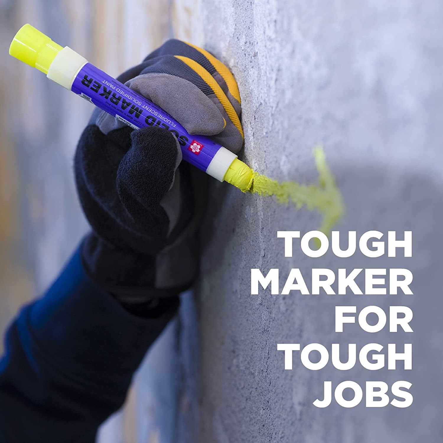 SAKURA Solidified Paint Solid Marker, 14 to 392 Degrees F, Fluorescent Yellow (46591)