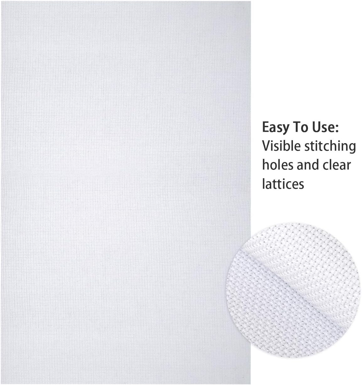 2 Pieces 14 Count Big Size White Aida Cross Stitch Fabric, Classic Reserve Aida Cloth, 19.6 X 21.6 Inch