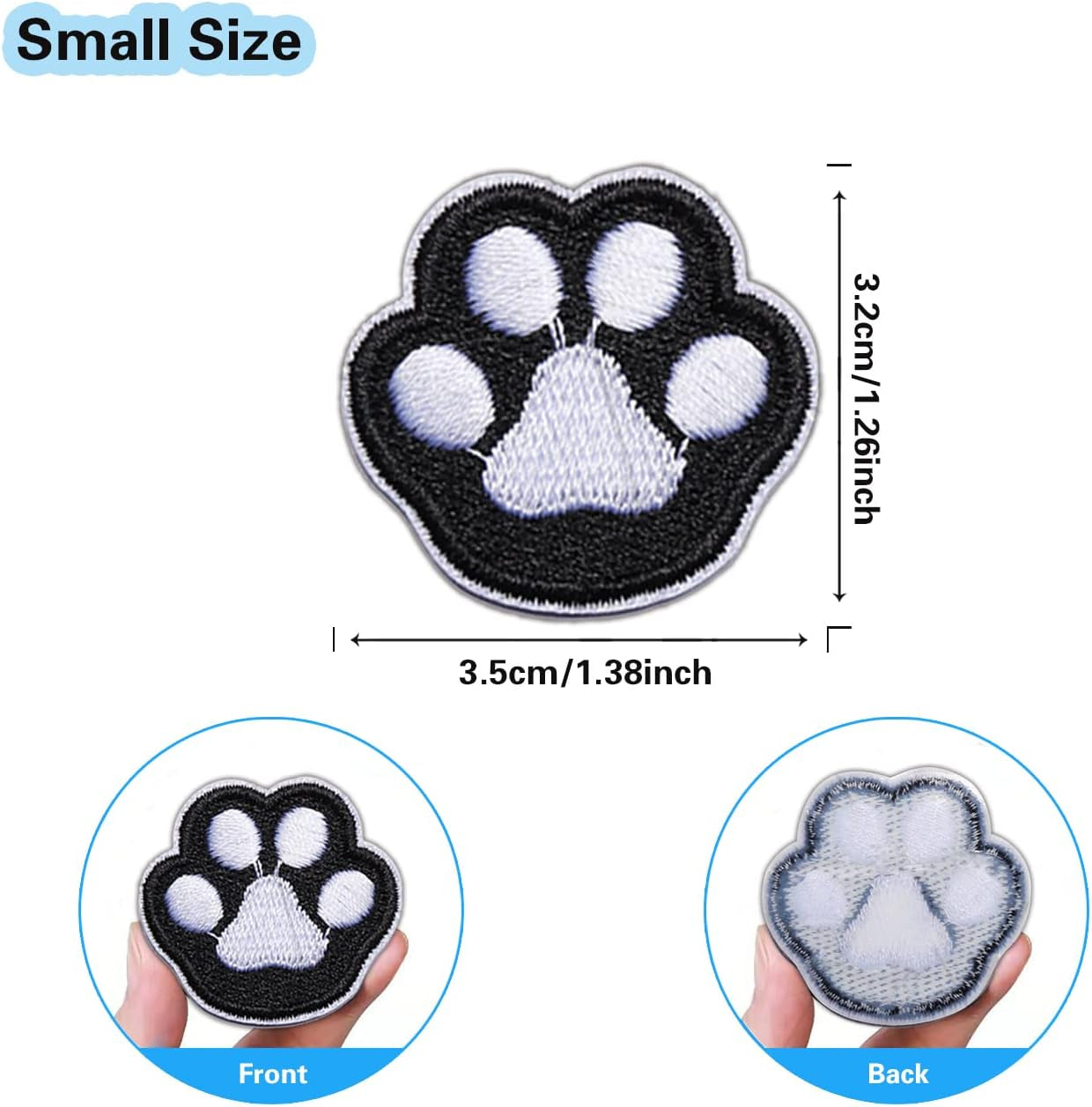28Pcs Paw Print Patches for Clothing, Iron On/Sew on Embroidery Applique Patches, Cute Paw Decorating DIY Craft Patches for Dresses Jeans Hats Shoes Shirts Jackets Backpacks