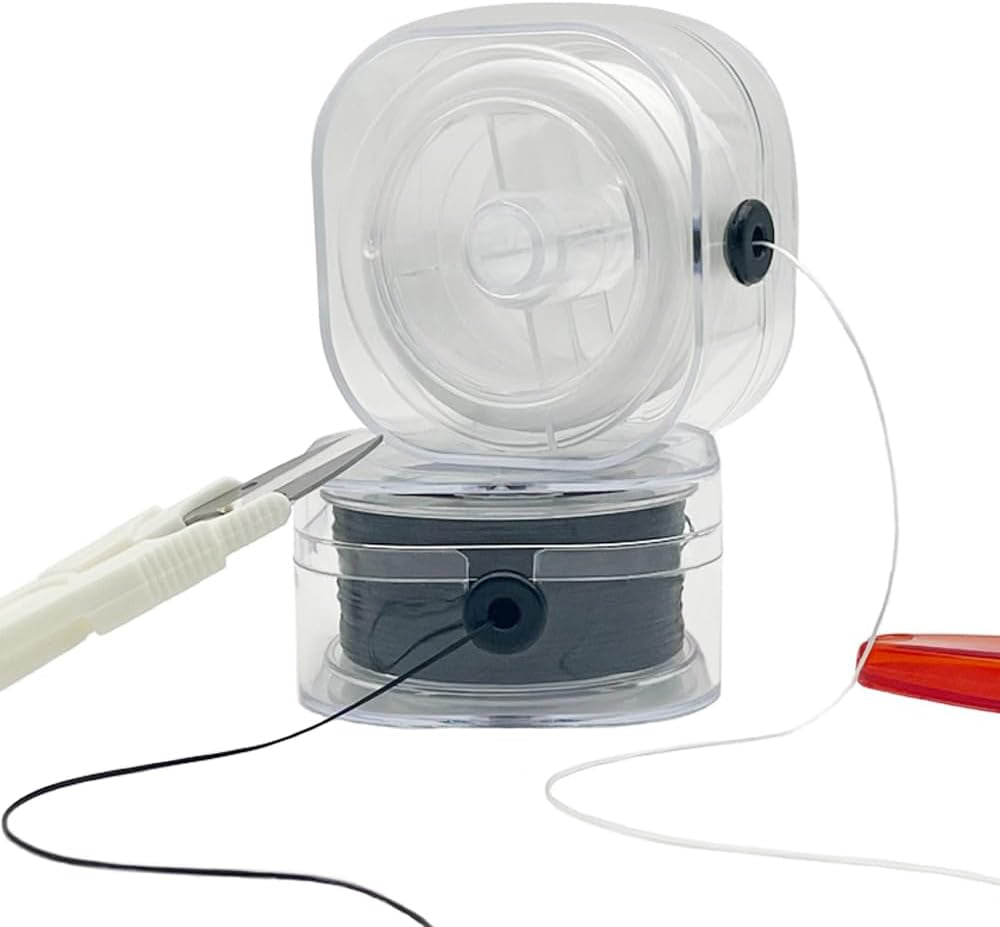 Elastic Cord for Bracelets, 2 Rolls 0.8Mm Flat Stretchy Bracelet String, 220 Yards Elastic String for Jewelry Making with Organizing Case and Scissors