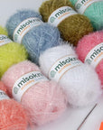Pastel Scrubby Yarn for Dishcloths Crocheting 10 Skeins Package (Type B) - Polyester 100%, 1.4Oz(40G) Each, 98 Yards per Skein