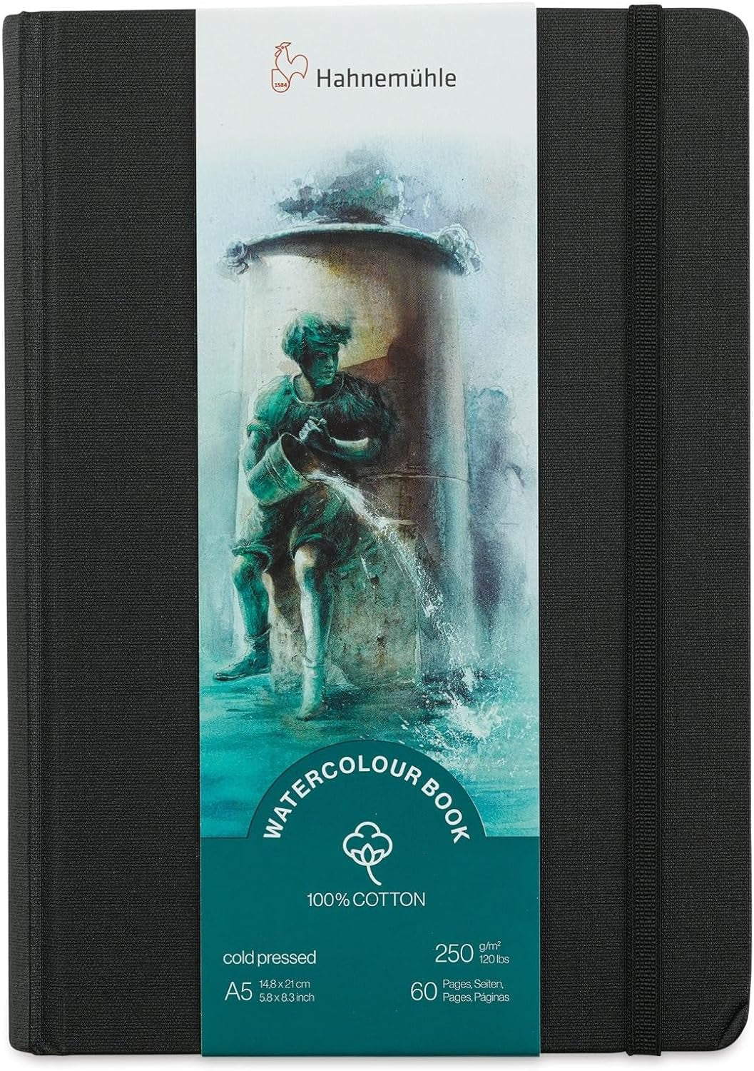 Hahnemuhle Watercolor Book, 100% Cotton, Cold Press 250Gsm, A6 Portrait (10625350)