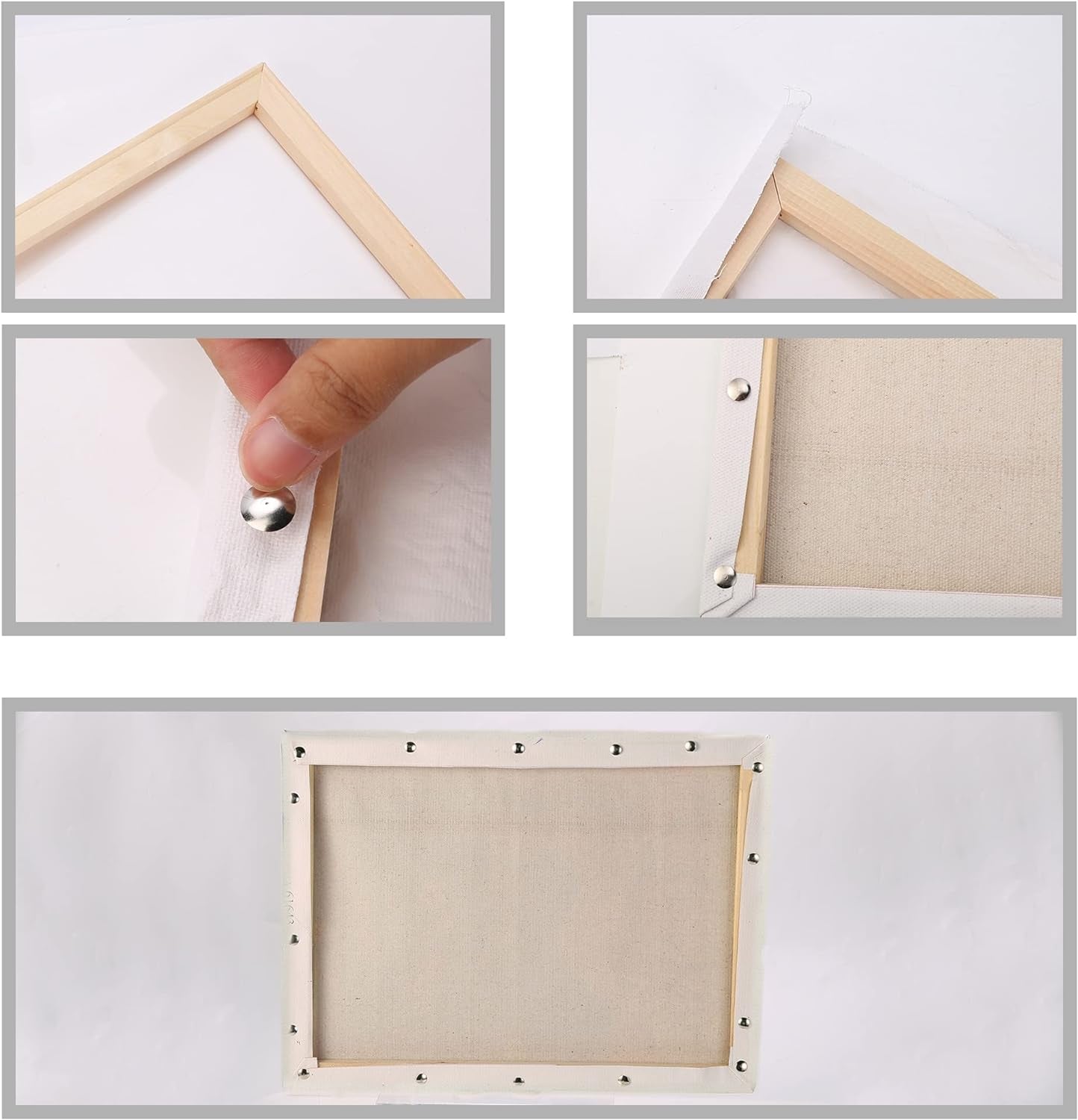 4 Pack Canvas Stretcher Bars Kit, 12 X 16 Inch Wooden Canvas Frame for Prints, Paint by Numbers &amp; Poster, Oil Paintings