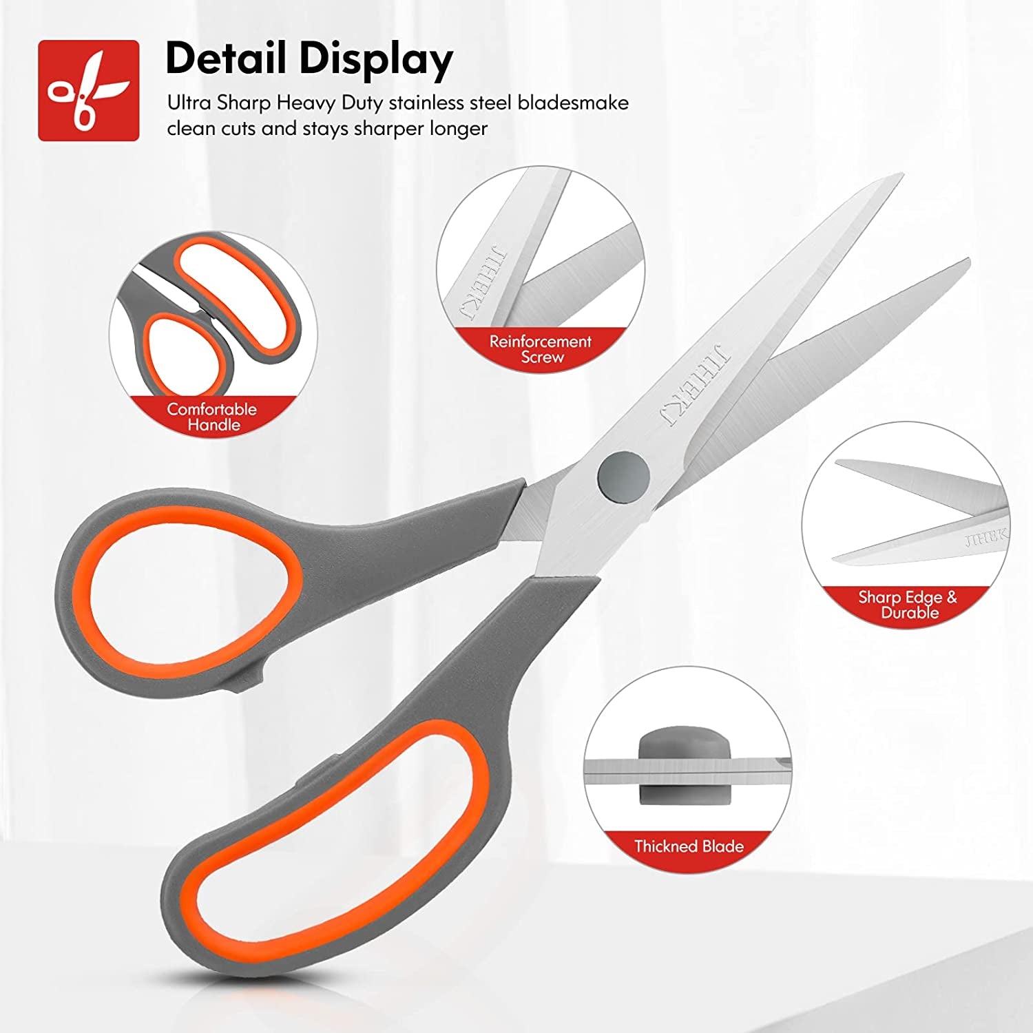 Scissors Bulk 30-Pack, All Purpose Scissors Stainless Steel Sharp Scissors for Office Home General Use Craft Supplies, High/Middle School Classroom Class Older Kids Scissor Set, Right/Left Handed
