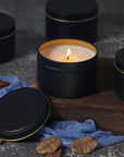 24 Pack 8Oz Candle Tins,Black Candle Tins for Making Candles Bulk,8 Oz Candle Jars,Tin Jars for Candle Making,Metal Tin Jars (BLACK)