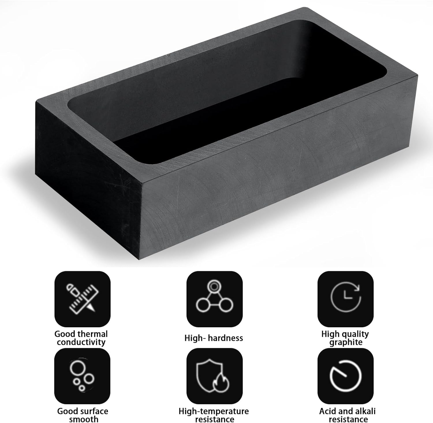 5 Pieces Crucible Metal Melting Kit, Including 2 Clay Graphite Crucible for Gold Melting Metal, 2 Graphite Stir Rod Stick, 1 Graphite Torch Smelting Casting Ingot Mold