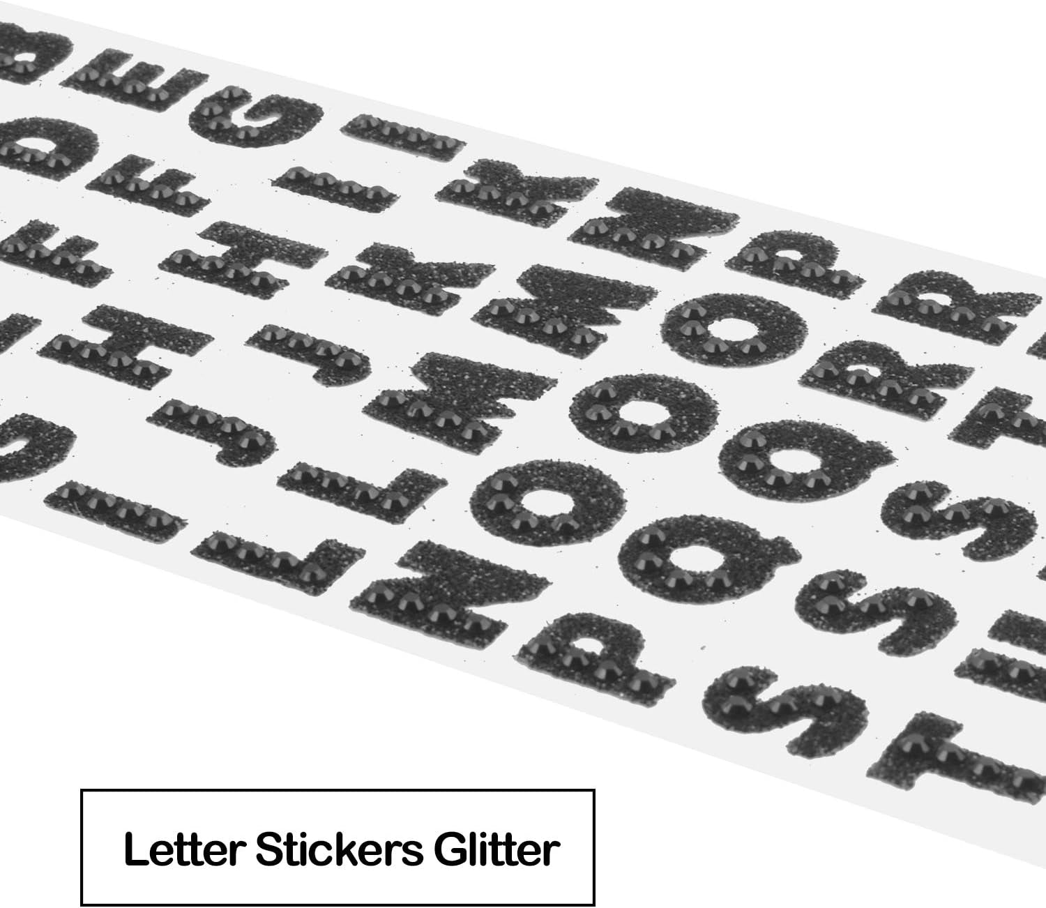 Self Adhesive Glitter Alphabet Stickers, 8 Sheets Glitter Crystal Rhinestones Alphabet Letter Stickers a to Z Letter for Grad Cap and Handicraft Art - 8 Colors