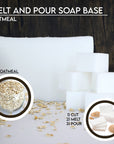 Oatmeal - Moisturizing Melt and Pour Glycerin Soap Base for Crafting and Soap Making, Vegan, Cruelty Free, Easy to Cut - 2 Pound