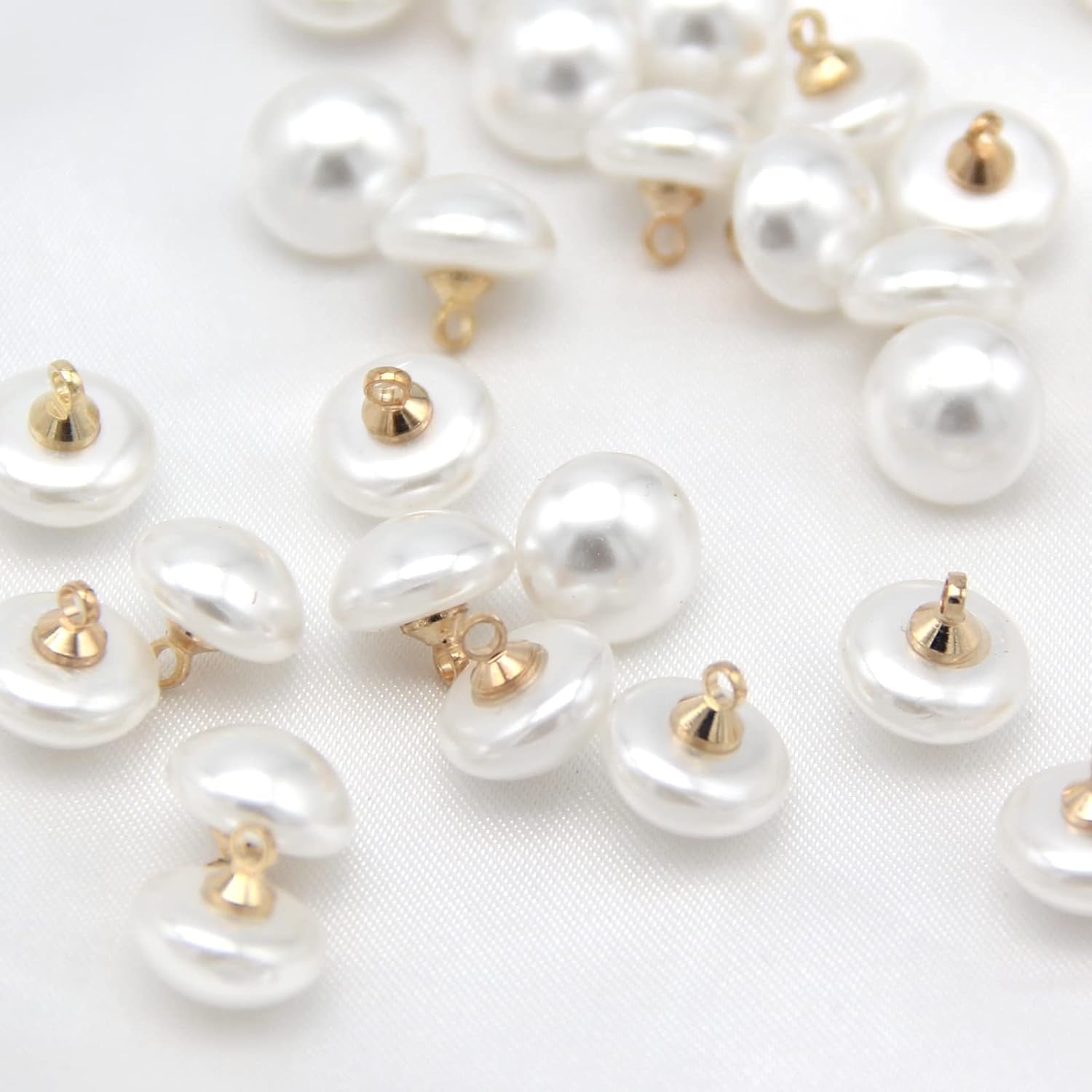 10Mm Mushroom Semicircle White Faux Pearl Buttons for Sewing, Shirts, Skirts, Wedding Dresses, Jewelry Decorations, DIY Crafts (40Pcs 10Mm(0.394Inch))