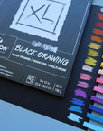 XL Series Drawing Paper, Black, Wirebound Pad, 9X12 Inches, 40 Sheets (92Lb/150G) - Artist Paper for Adults and Students - Colored Pencil, Ink, Pastel, Marker