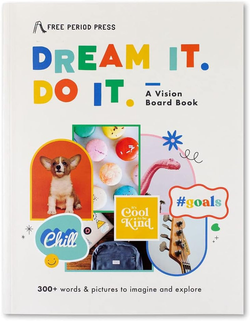 Vision Board Book, 700+ Words &amp; Images in All Categories, for Visualizing Your Life Goals &amp; Dreams, Playful, Stylish Pictures for Collage Making &amp; Scrapbooking