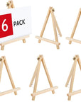 6PCS Wood Easels, 9 Inches Tabletop Easels, Tripod, Painting Party Easel, Kids Student Tabletop Easels for Painting, Art Craft Painting Easel Stand for Artist Adults Students