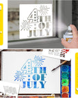 16 Pieces Happy 4Th of July Stencil Independence Day Painting Template Reusable Patriotic Drawing Stencils Include American Flag Map Star Patterns Farmhouse Stencil for Painting on Wood Paper Wall
