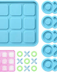 Tic Tac Toe Resin Mold with 5 Chess Pieces Molds, X O Board Game Silicone Molds for Resin Casting,Diy Tabletop Board Game