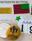 48Pcs Juneteenth Buttons, 4.4Cm (1.73 Inch), Happy Juneteenth Badges Pins Bulk, Freedom Day June 19Th 1865 Party Favors Supplies Bag Stuffers Fillers, Black African American Juneteenth Gifts