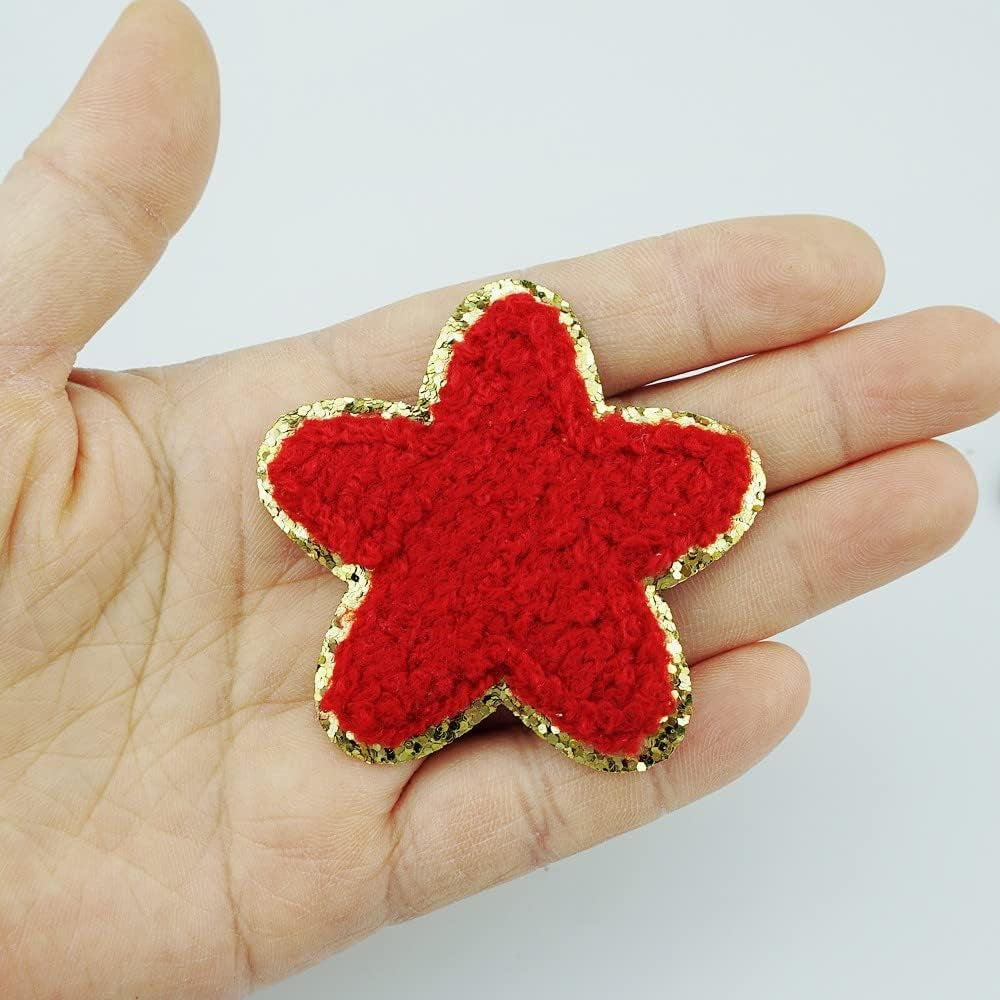 12 PCS Star Patches Patriotic Patch Chenille Patches Embroidered Iron on Patch for 4Th of July Clothes Decor