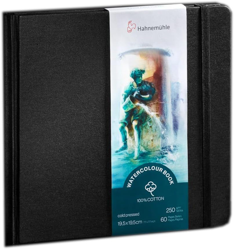 Hahnemuhle Watercolor Book, 100% Cotton, Cold Press 250Gsm, A6 Portrait (10625350)
