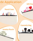 Blank Canvas Makeup Bags 10 Pack, Sublimation Blanks Cosmetic Bags, DIY Heat Transfer Canvas Pen Case Pencil Bags, Beige Multi-Purpose Travel Toiletry Zipper Bags (10Pcs 8.3 × 5 Inch)
