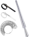 US Ring Sizing Kit,Gauge Set with Measuring Tool,Sizes 0-15 Steel Ring Mandrel.Finger Sizer1-13 with Half Size,Measuring Wedding Rings