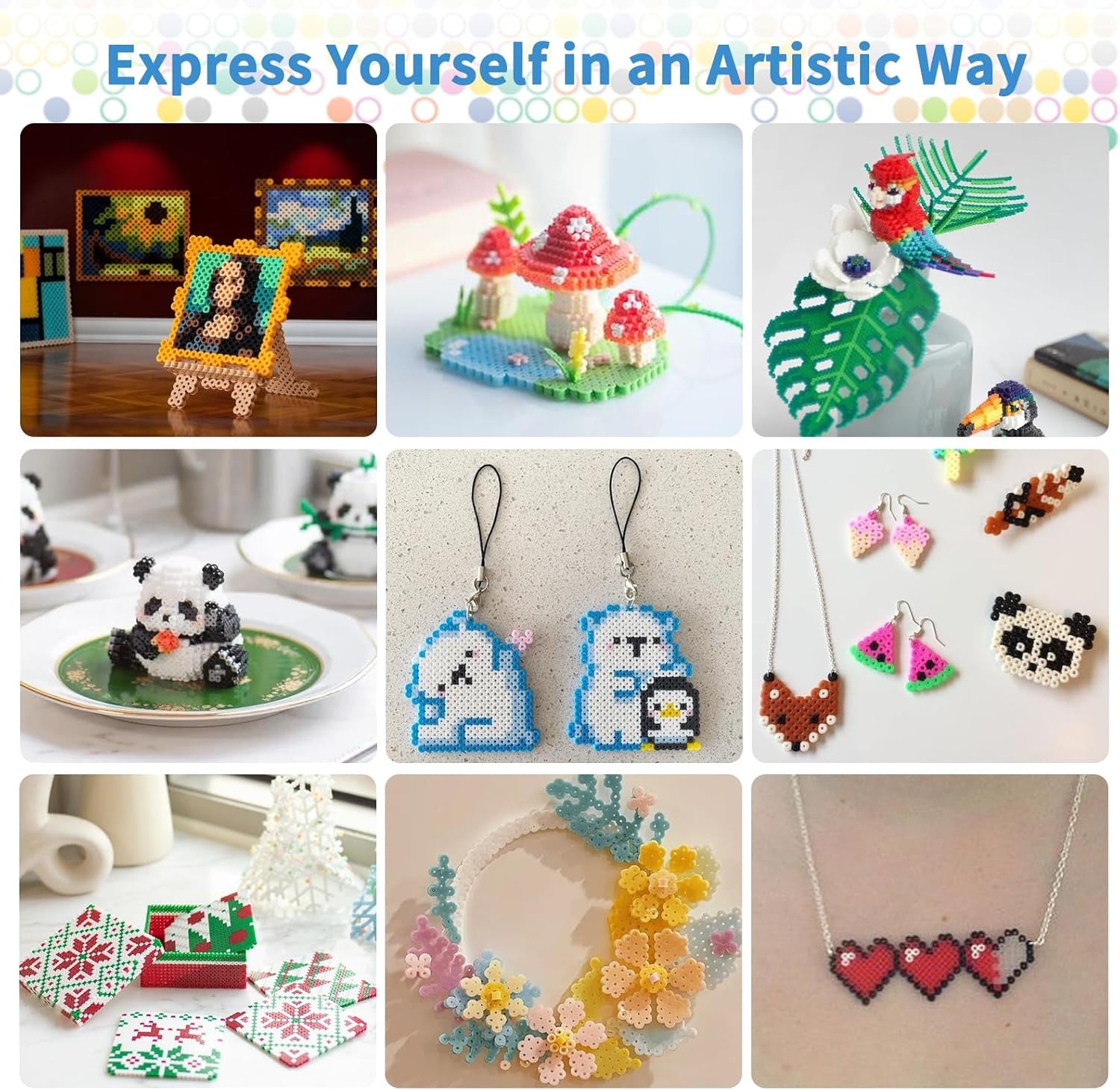 25000 Mini Fuse Beads Kit, 2.6Mm Beads, Tiny Melty Beads in 48 Colors for Boys and Girls, Fuse Beads Set with 4 Pegboards, 3 Tweezers, 3 Ironing Paper for Arts, Crafts & Gifts