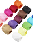 Raffia Paper Ribbon Twine Strings 15 Rolls 15 Colors Set for DIY Craft Gift Box Packing
