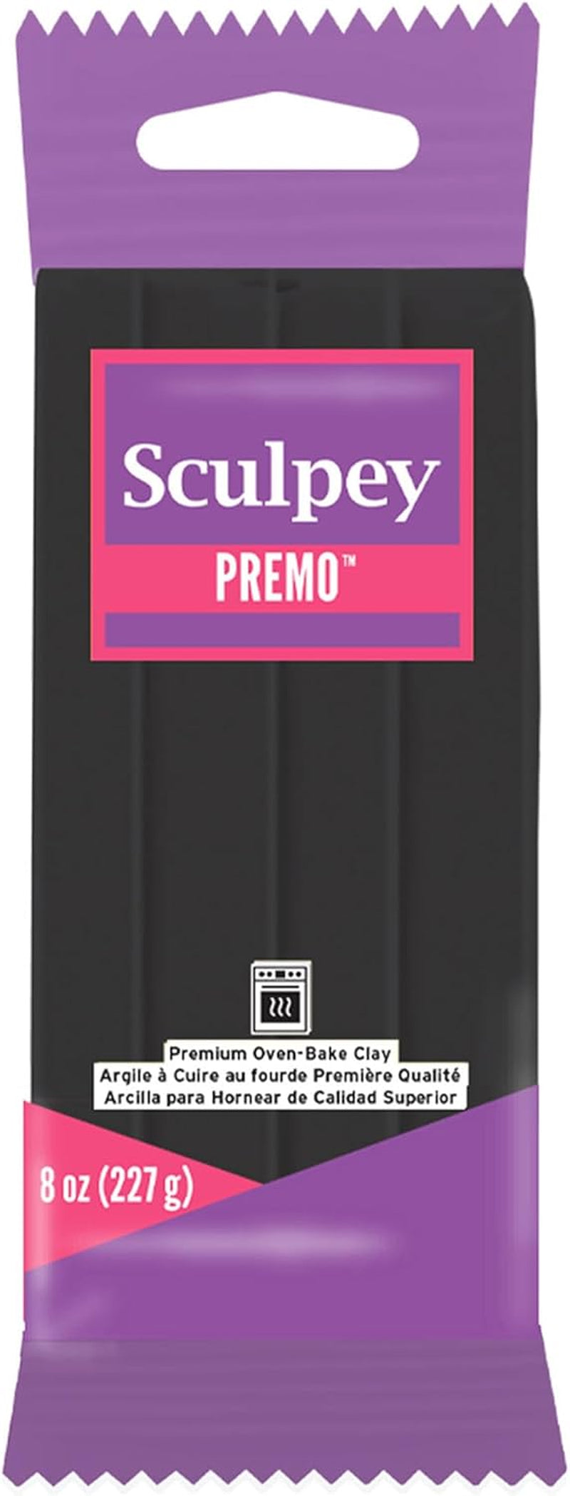 Sculpey Premo Polymer Oven-Bake Clay, Black, Non Toxic, 8 Oz. Bar, Great for Jewelry Making, Holiday, DIY, Mixed Media and Home Décor Projects. Premium Clay Great for Clayers and Artists.
