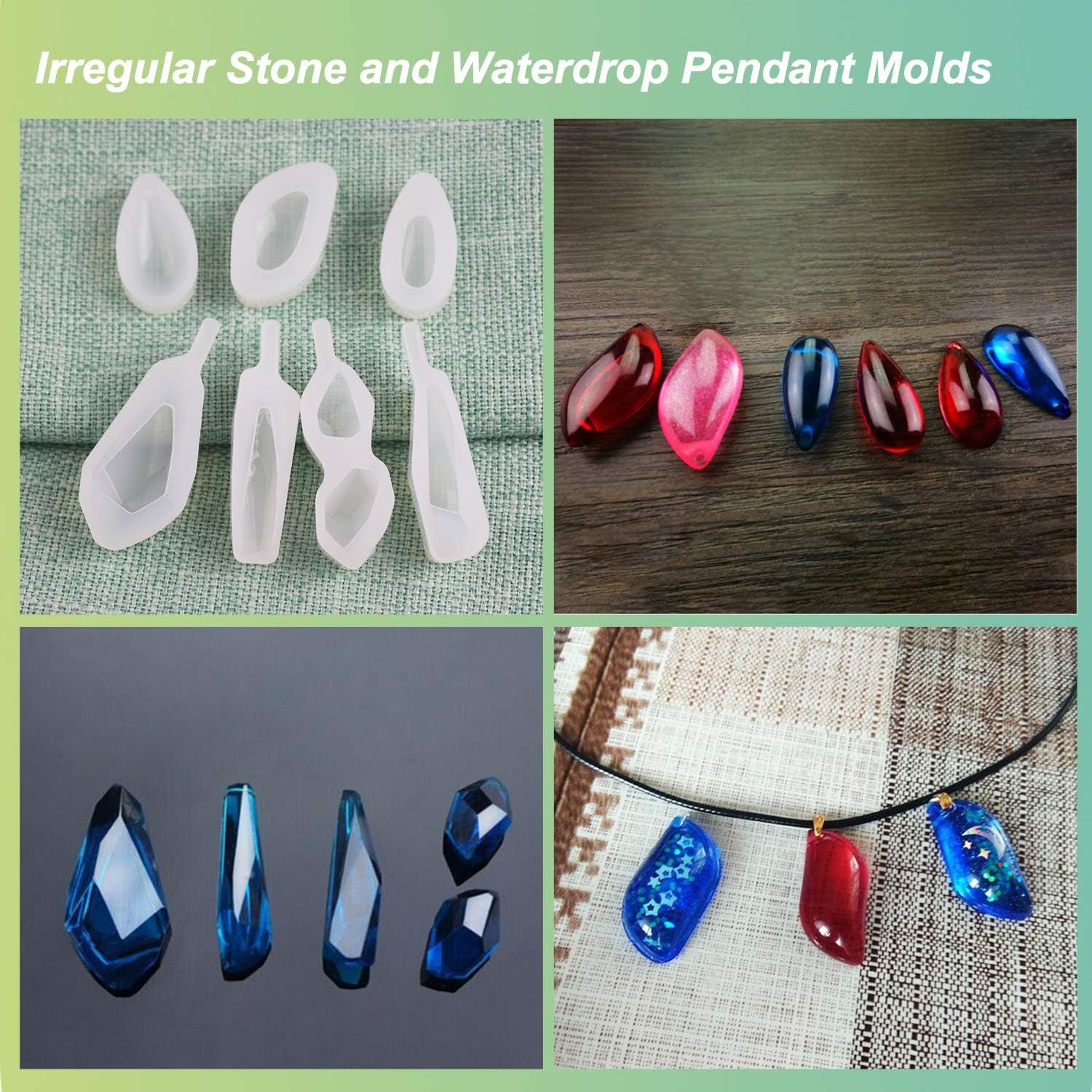 30Pcs Resin Jewelry Molds, Jewelry Molds for UV Resin, Resin Silicone Molds Kit with Bracelet Molds,Pendant Molds,Ring Molds for Epoxy Resin