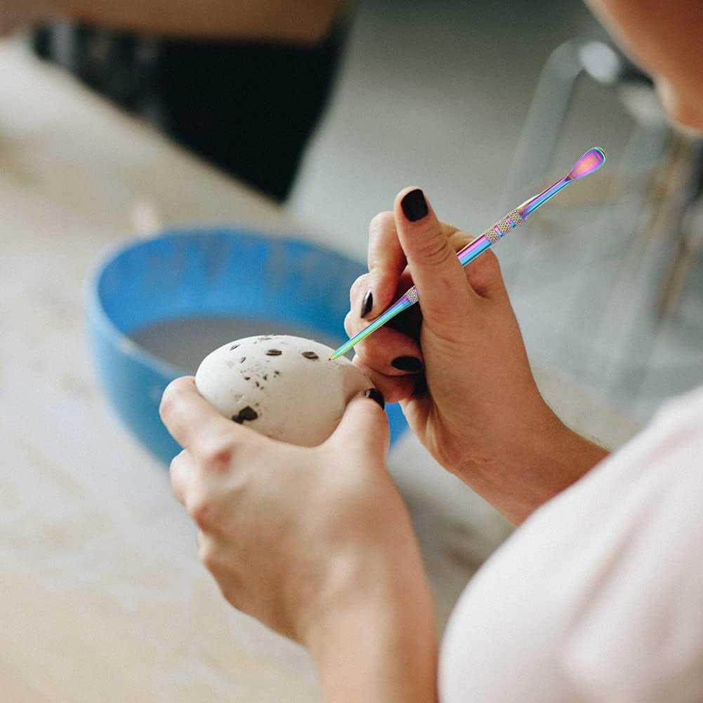 15 Pieces Wax Carving Tools,Stainless Steel Double-Ended Wax Sculpting Tools with 2Pcs Silicone Containers and 2Pcs Portable Metal Case for Wood Clay Pottery