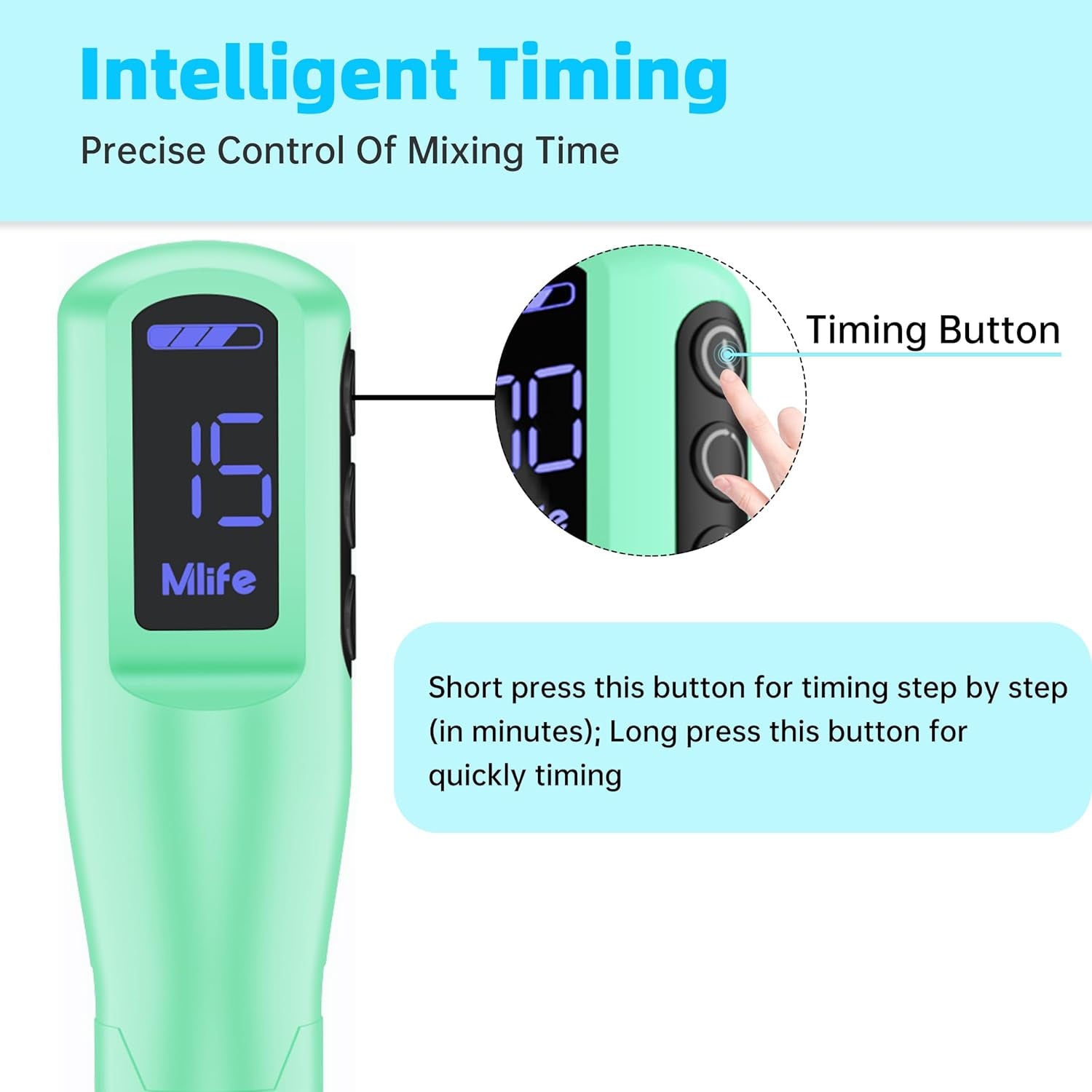 Epoxy Resin Mixer, Rechargeable Handheld Mixer, Epoxy Mixer for Resin with 4PCS Mixing Paddles,Resin Mixer Electric for Epoxy Resin, Silicone, Paint Mixing, DIY Crafts,Epoxy Stirrer(Light Green)