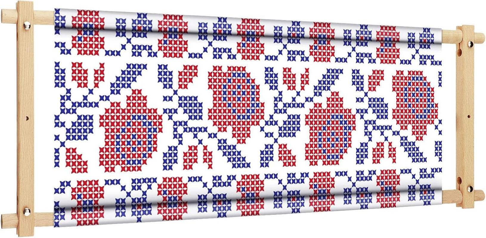 33 X 12 Inch Scroll Frame for Cross Stitch Needlepoint Scroll Cross Stitch Frame Embroidery Scroll Wood Needlework Frame Quilting Hoop Stand Stitching Needlepoint Holder for Sewing