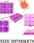 3 Pack Silicone Soap Molds 6 Cavities Silicone Soap Mold Rectangle Oval and Flower Shapes Soap Molds for Soap Making Handmade Cake Chocolate Biscuit Pudding Jelly Ice Cube Tray