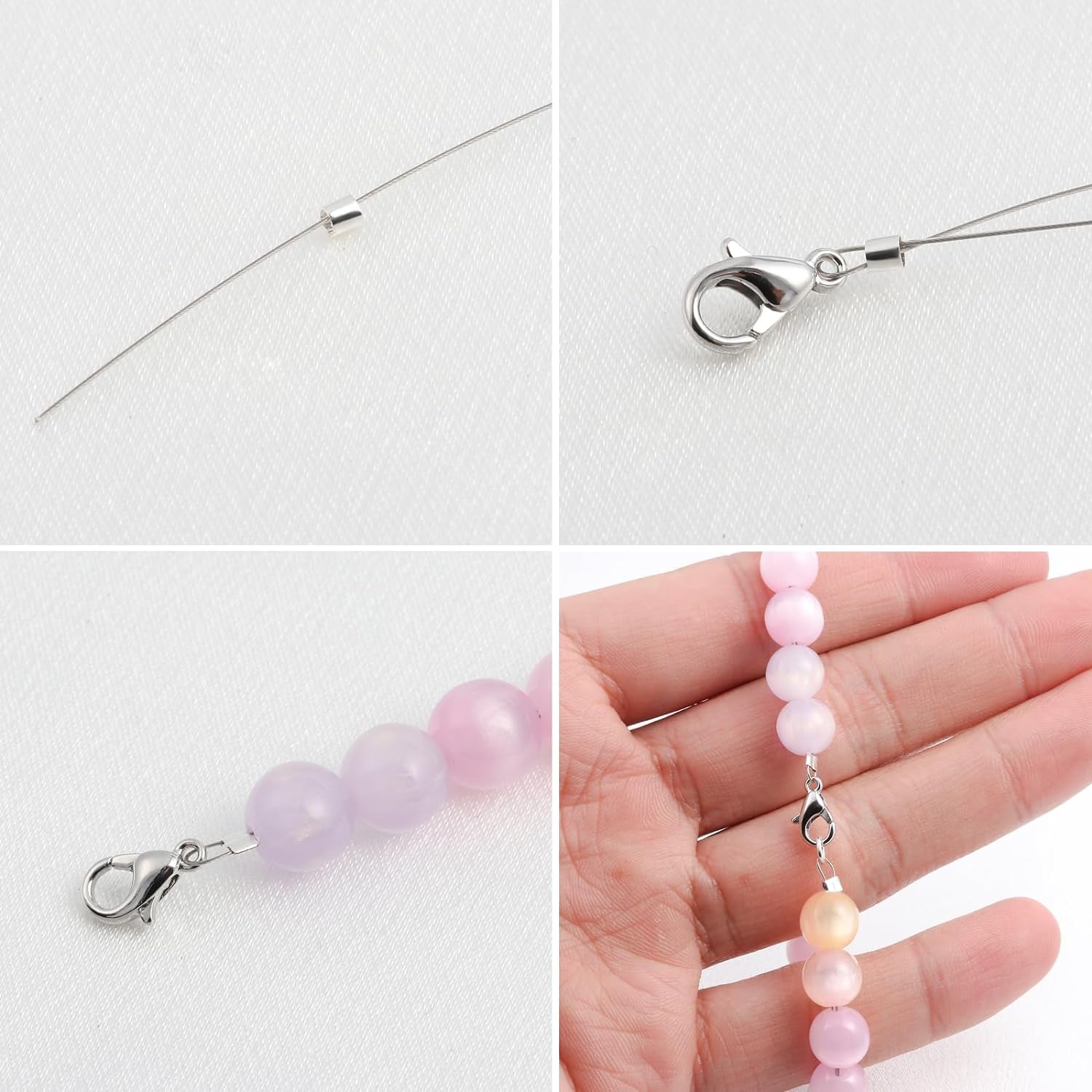 Crimp Beads for Jewelry Making - 500 Pcs Silver Plated Brass 2X2 Mm Crimping Beads, Cord End Caps Loose Stopper Beads, Tube Crimp End Beads for Earring Necklace Pendant DIY Jewelry Making