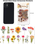 Botanical Stickers Set (320 Pieces) Pressed Flower Resin Decals Transparent Daisy Tulip Eucalyptus Leaf Mushroom Journaling Sticker for Scrapbook Card Making Junk Journal Bullet Journal Planner