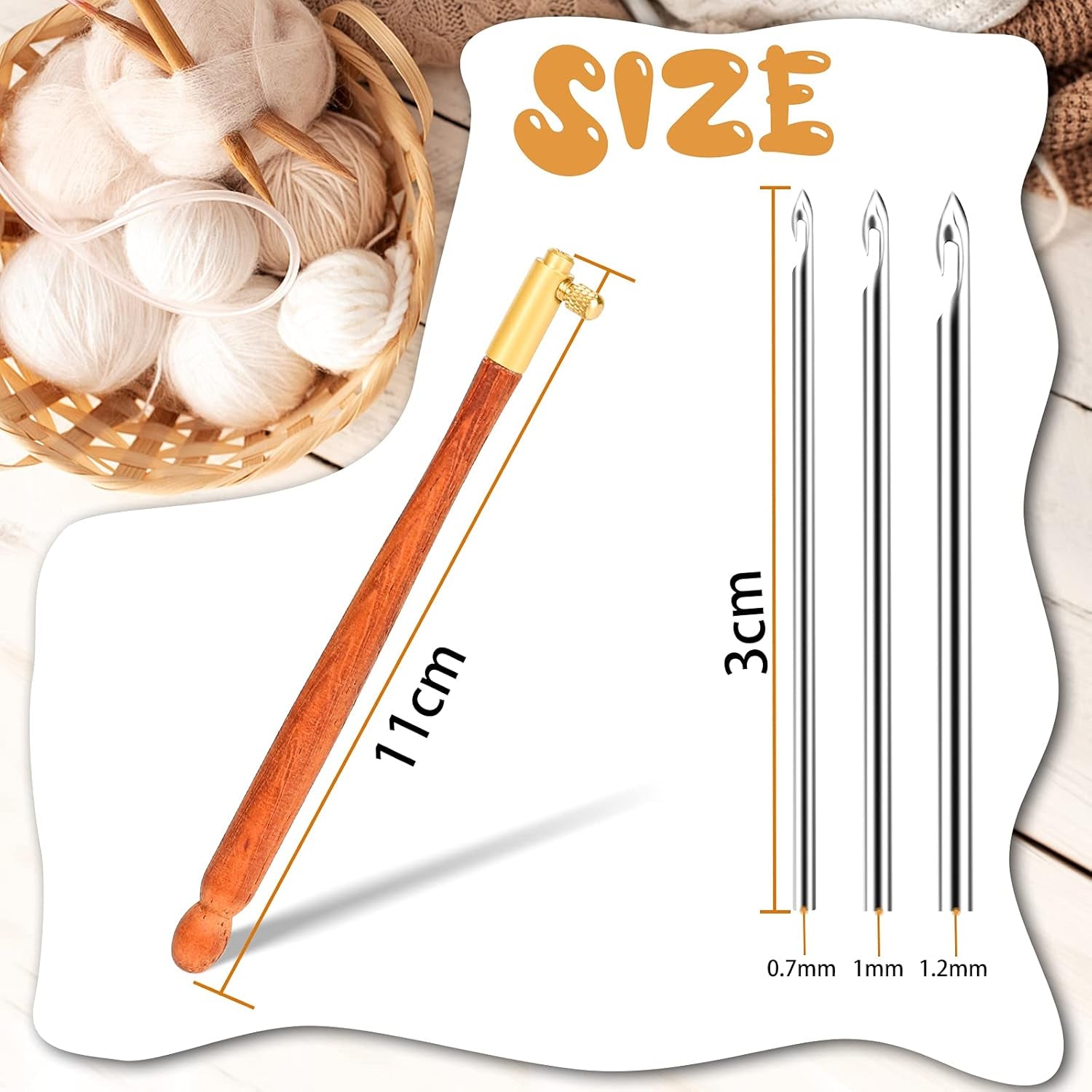 Tambour Hook with 3 Needles 70 100 120 Embroidery Beading Crochet Tools Kit