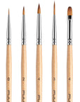 Sable Watercolor Brushes, Professional Watercolor Paint Brushes Set of 7, Soft Kolinsky Sable Hair - Pointed Rounds, Designer, Filbert for Watercolor, Gouache, Inks, Water-Based Oils and Egg Tempra