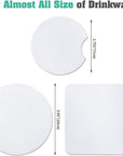 Sublimation Blank Cup Coasters Bulk Square Blank Cup Mat Rubber for Sublimation Transfer Heat Press Printing DIY Crafts 3.93 X 3.93 Inch (50 Pieces)