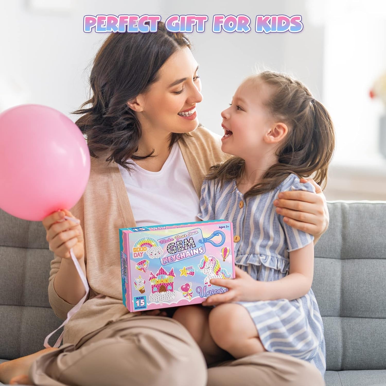 Toys for 4 5 6+ Year Old Girls, Unicorns Diamond Painting Kits for Kids Make Your Own GEM Keychains Arts and Crafts for Kids Age 4-12 Unicorns Birthday Gifts for 4-12 Year Old Girls Boys