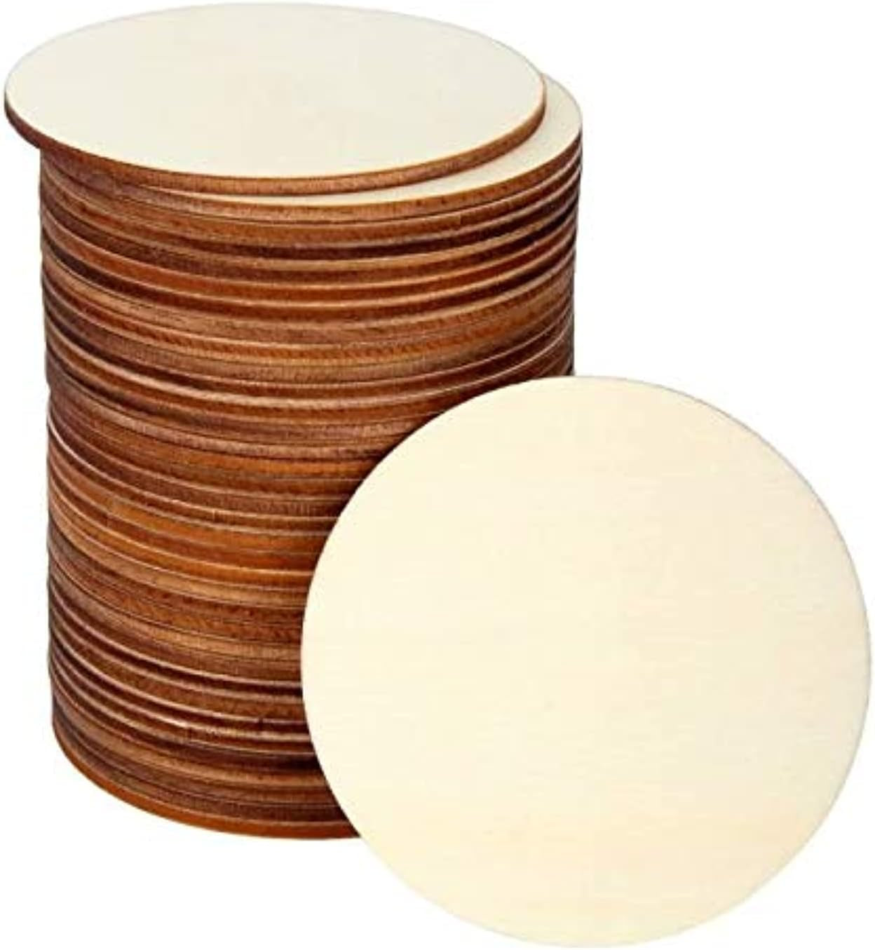 36 Pcs 3 Inch Unfinished Wood Circles for Crafts, Wood Rounds for Crafts, round Wood Discs for Crafts, Painting, Writing, DIY Supplies, Engraving and Carving, Home Decorations
