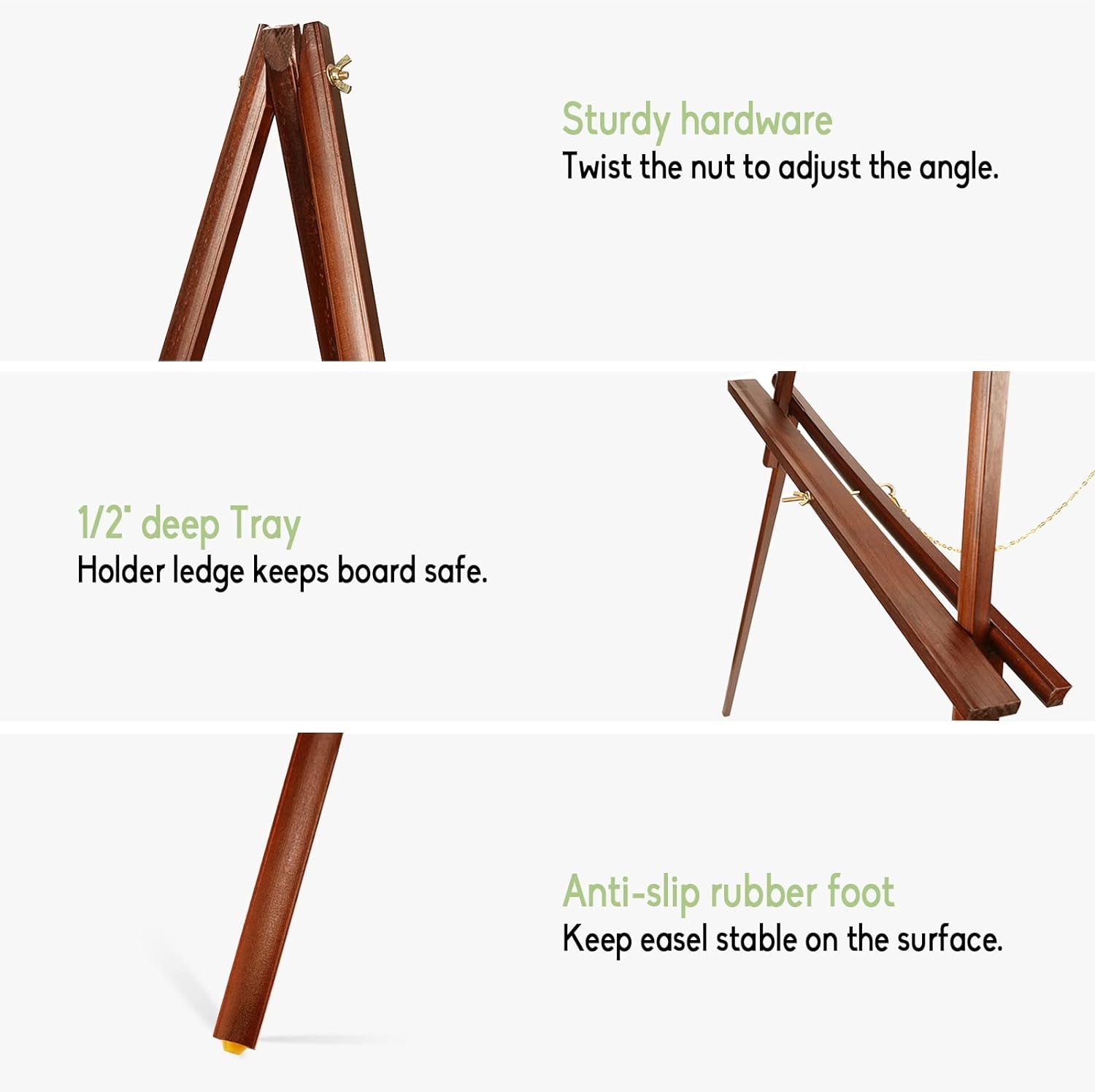 63" Wooden Tripod Artist Display Easel with Tray, A-Frame Adjustable Easel Stand for Wedding Sign, Foldable Easels for Painting Canvas, Display &amp; Posters