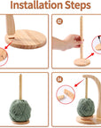 Wooden Magnetic Yarn Holder, Vertical Yarn Skein Holder with Easy Installation, Smooth Rotation, Durable Varnish Surface, Perfect Yarn Holder Spinner for Knitting and Crocheting.