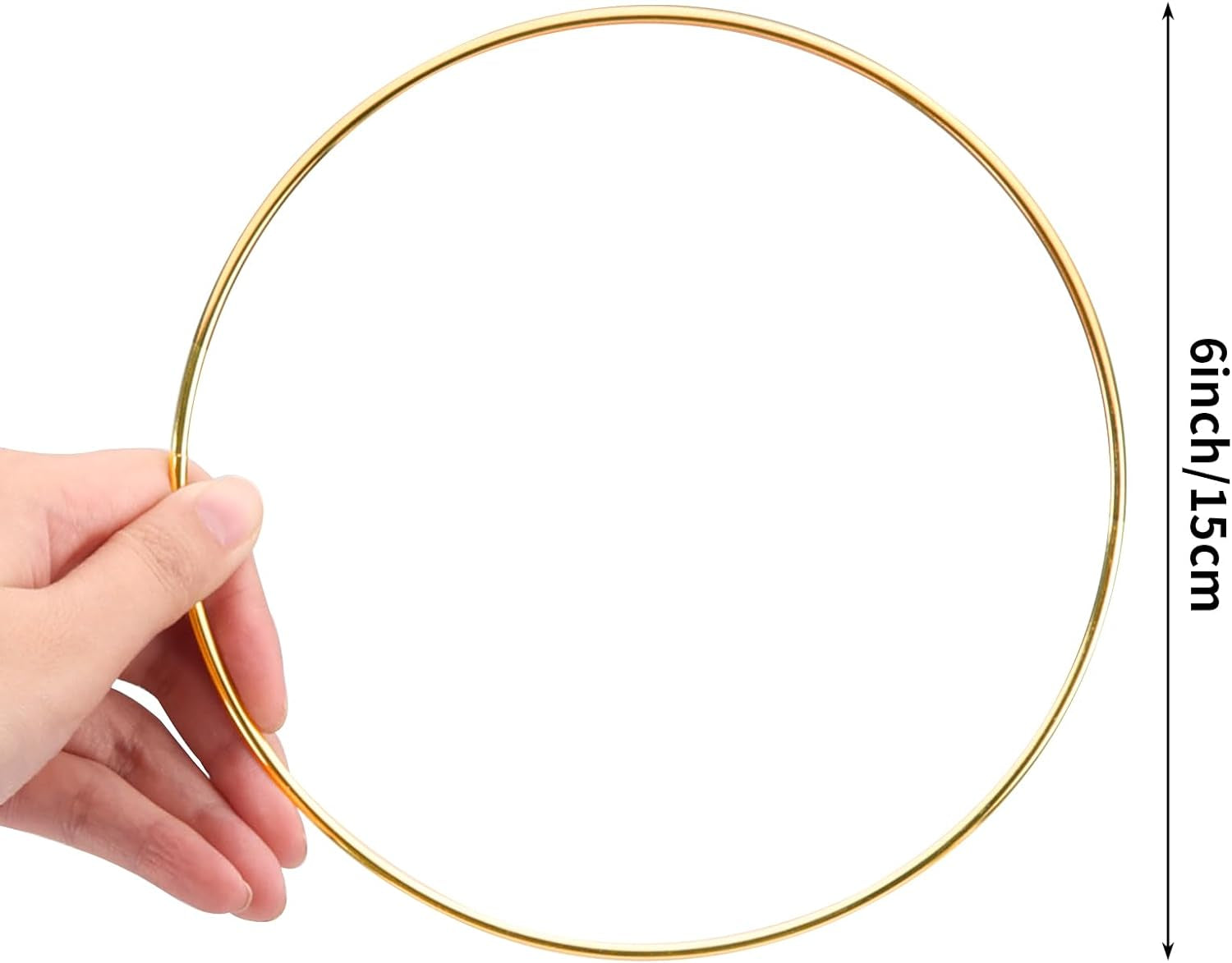 10Pcs 6 Inch Gold Metal Rings for Crafts Dream Catcher Ring, Metal Hoops for Dream Catcher and Crafts Centerpiece Table Decorations