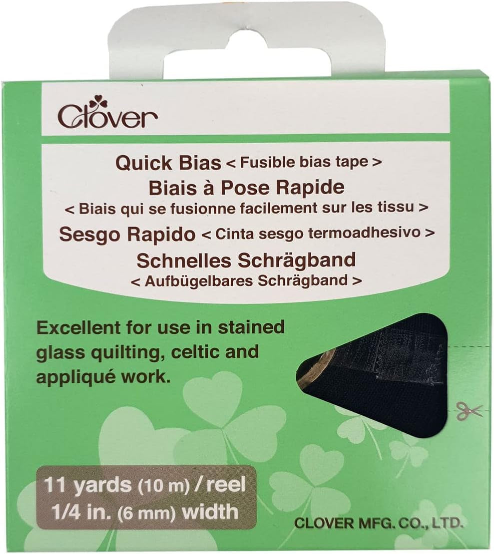 700-1128 Quick Fusible Bias Tape, 1/4-Inch Wide by 11-Yard, Black