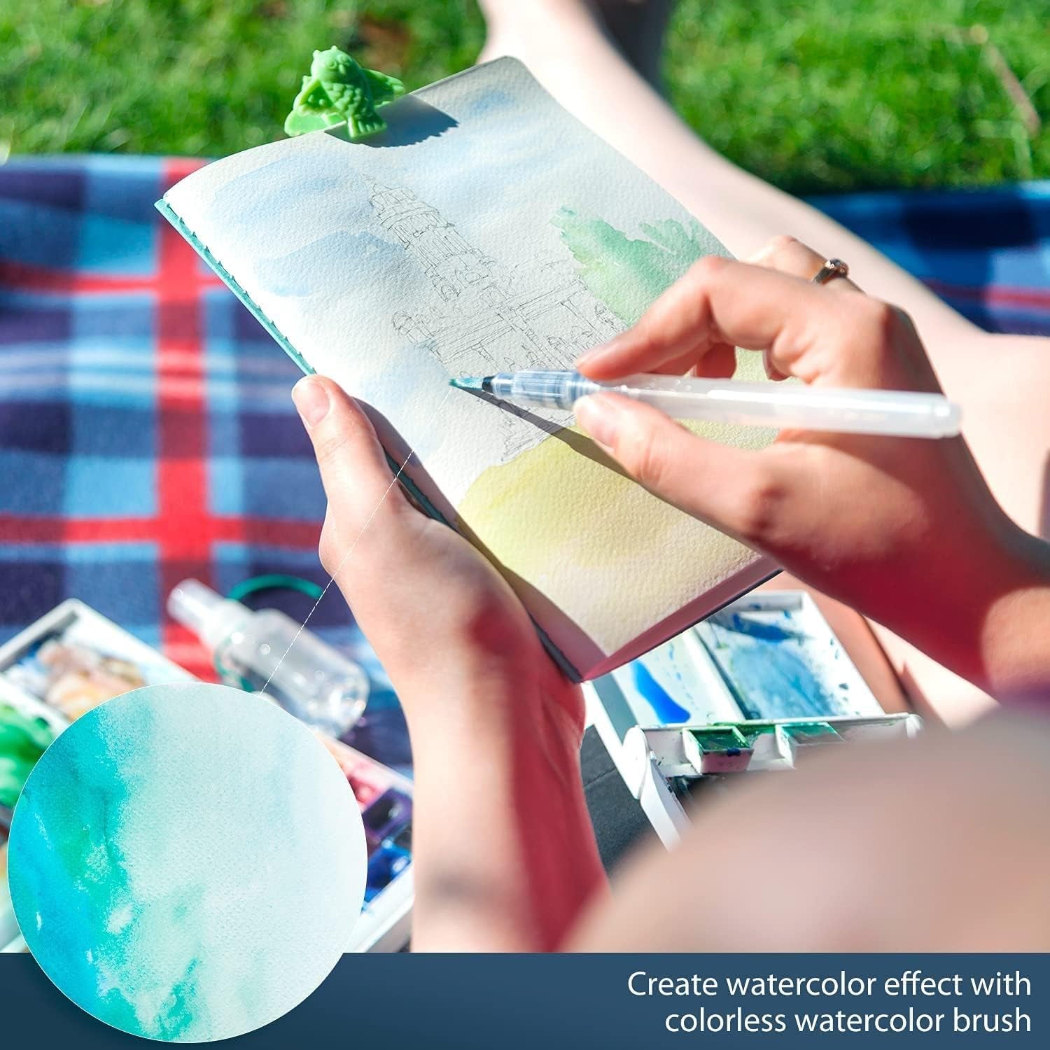 Professional Watercolor Brush Markers Pen 24 Colors of , Water Based Drawing Marker Brushes W/A Blending Aqua Pen, Water Soluble for Adult Coloring Books Comic Calligraphy