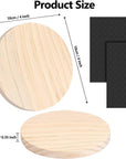 32Pcs Unfinished Wood Coasters, 4" round Wooden Coasters with Non-Slip Dot Sticker for Drinks, 9Mm Thick Blank Wood Coasters Bulk for DIY Crafts Supplies Adults Beginners